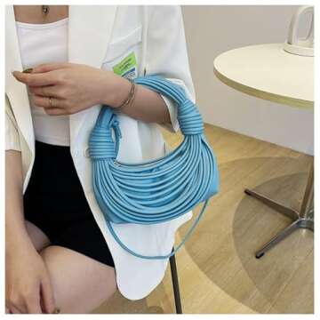 Stylish Knotted Woven Tote Handbag for Women