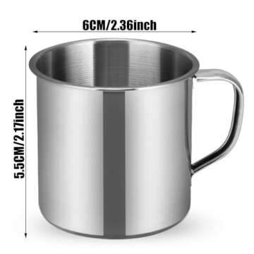 6 Pcs Small Stainless Steel Coffee Cup with Handle 2.3inch Outdoor Camping Hiking Tea Mug Cup Mini C...
