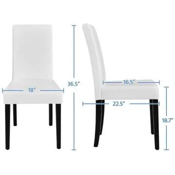 Yaheetech Dining Chair Set 4 Faux Leather Modern Design