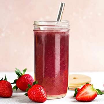 Mixrug Bubble Tea Cups 6 Pack 24 oz, Iced Coffee Cups Reusable Wide Mouth Smoothie Cups, Boba Cup With Bamboo Lids and Silver Straws, Mason Jar Drinking Glasses Cups, Travel Glass Drinking Bottle