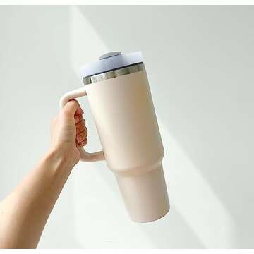 Monospace Essential Tumbler | Modern Stainless Steel 40oz Tumbler | Minimalistic, Insulated Large Tumbler (Rose Quartz)