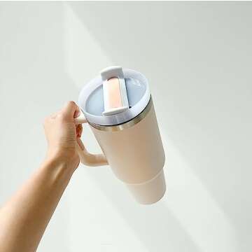 Monospace Essential Tumbler | Modern Stainless Steel 40oz Tumbler | Minimalistic, Insulated Large Tumbler (Rose Quartz)