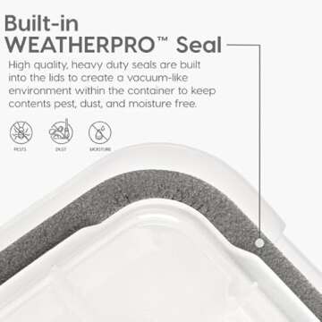 IRIS USA WeatherPro 74 Qt Storage Bins - Durable & Stackable