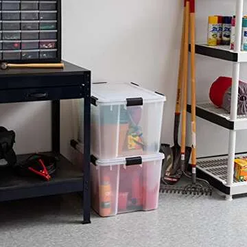 IRIS USA WeatherPro 74 Qt Storage Bins - Durable & Stackable