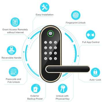 Keyless-Entry Fingerprint Smart Door Lock: Sifely Digital Electronic Lock with Code Passcode, Electr...