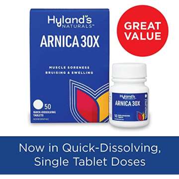 Hyland's Arnica 30x 50 Tablets (3 Pack = 150 Tablets), Bruising, Swelling, Muscle Pain Relief