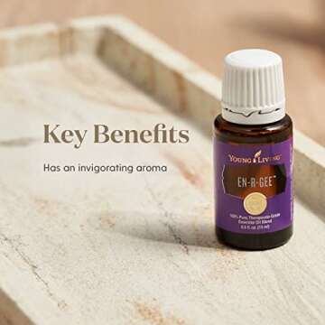 Young Living En-R-Gee Essential Oil 15ml - Invigorating Aromatherapy - Boost Energy, Vitality, and Mental Focus - Topical & Aromatic - Energize Your Body and Mind