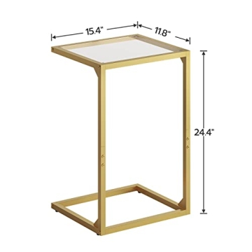 Stylish HOOBRO C-Shaped Gold End Table for Small Spaces