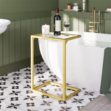 Stylish HOOBRO C-Shaped Gold End Table for Small Spaces