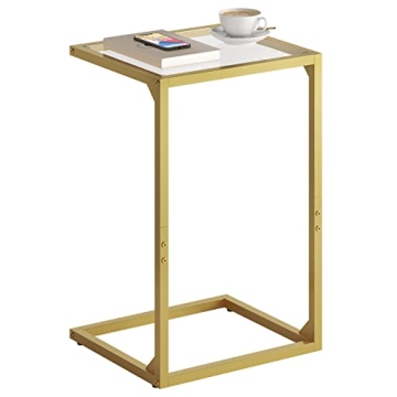 Stylish HOOBRO C-Shaped Gold End Table for Small Spaces