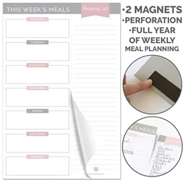 Bloom Daily Meal Planner - Magnetic Grocery List & Planner
