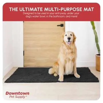 My Doggy Place Microfiber Dog Mat for Muddy Paws, 60" x 36" Charcoal - Non-Slip, Absorbent and Quick-Drying Dog Paw Cleaning Mat, Washer and Dryer Safe - X-Large/Runner