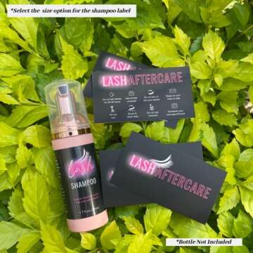 Lash Extension Aftercare Instructions Cards 100 Pack Eyelash After Care Card for Business Client Double Sided Size 3.5 x 2 inches Pink & Black (3.5 * 2 ”, Pink & Black)