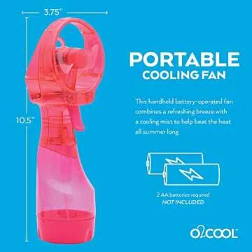 O2COOL Handheld Misting Fan - Beat the Heat Anywhere!