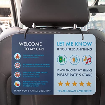 NIVRANA Rideshare Car Sign 2-Pack – Boost Visibility and Tips with Durable Signs for Drivers