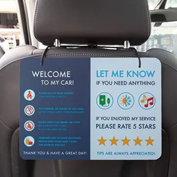 NIVRANA Rideshare Car Sign 2-Pack – Boost Visibility and Tips with Durable Signs for Drivers