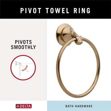 Delta Faucet 79446-CZ Linden Towel Ring: Elegant Champagne Bronze Finish