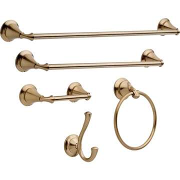 Delta Linden Towel Ring - Stylish Champagne Bronze Design