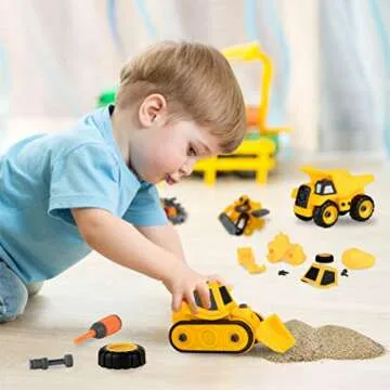 ToyVelt 16 in 3 Construction Take Apart Toys Trucks for 4 Year Old Boys STEM Tractor Toys for 3 Year Old Boys, Best Birthday for Boys & Girls Ages 3-12 Years Old - Updated 2021