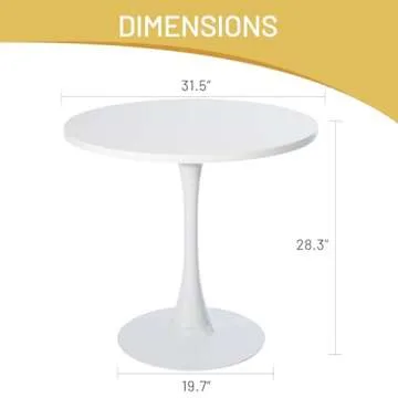 31.5" Round Dining Table for Small Spaces - Stylish & Versatile
