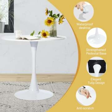 31.5" Round Dining Table for Small Spaces - Stylish & Versatile