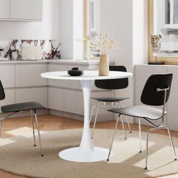 31.5" Round Dining Table for Small Spaces - Stylish & Versatile