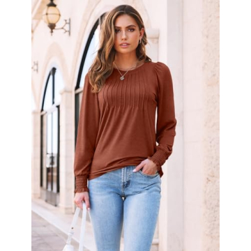 AUTOMET Women's Long Sleeve Dressy Tops for Work