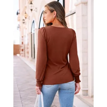 AUTOMET Women's Long Sleeve Dressy Tops for Work