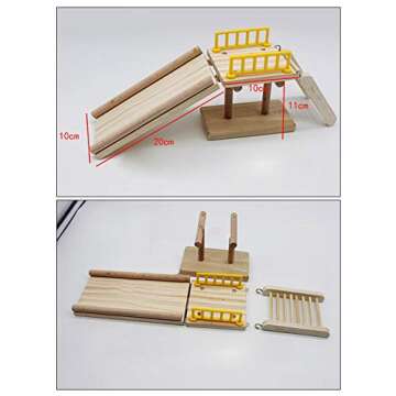QBLEEV Bird Toys, Slide Training Ladder Trick Parrots Toys, Intelligence Educational Prop Table Cage Top Foot Toys, Birds Perch Platform for Conures Parakeets Cockatiels