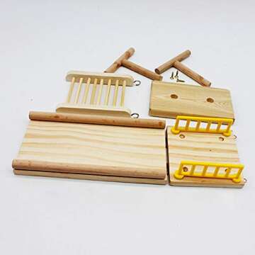 QBLEEV Bird Toys, Slide Training Ladder Trick Parrots Toys, Intelligence Educational Prop Table Cage Top Foot Toys, Birds Perch Platform for Conures Parakeets Cockatiels