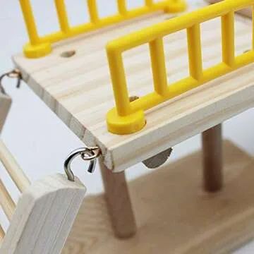 QBLEEV Bird Toys, Slide Training Ladder Trick Parrots Toys, Intelligence Educational Prop Table Cage Top Foot Toys, Birds Perch Platform for Conures Parakeets Cockatiels