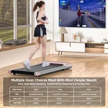 DeerRun Walking Pad, Under Desk Treadmill, Smart Treadmills for Home Office, Low Noise Portable Walking Pad Treadmill, Installation Free, 265-300lbs Capacity