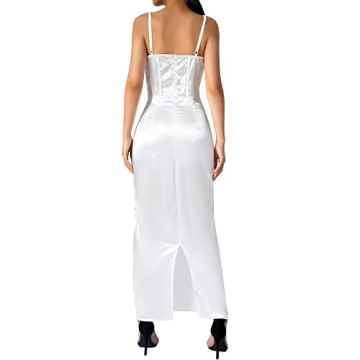 Luxurious White Corset Midi Dress for Formal Events