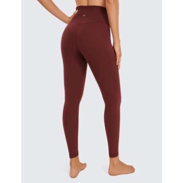 CRZ YOGA Womens Butterluxe Cross Waist Workout Leggings 25 Inches - V Crossover High Waisted Gym Yoga Noctilucence Red Small