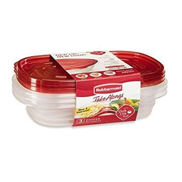Durable Rubbermaid Divided Food Storage Containers, 3 Count