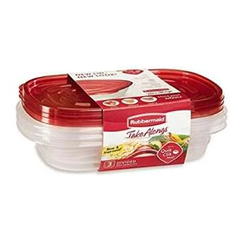 Durable Rubbermaid Divided Food Storage Containers, 3 Count