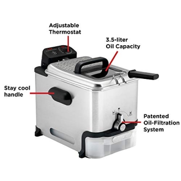 T-fal 3.5L Deep Fryer with Oil Filtration & Digital Timer