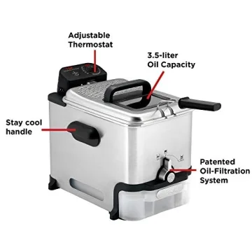 T-fal 3.5L Deep Fryer with Oil Filtration & Digital Timer