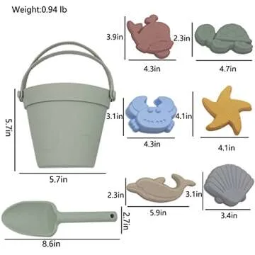 Fikokuku Silicone Beach Toy Set for Kids Outdoor Play