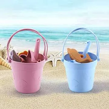 Fikokuku Silicone Beach Toy Set for Kids Outdoor Play