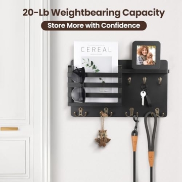 Nekon Wall Mail Organizer with Floating Shelf for Keys