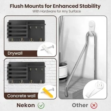 Nekon Wall Mail Organizer with Floating Shelf for Keys