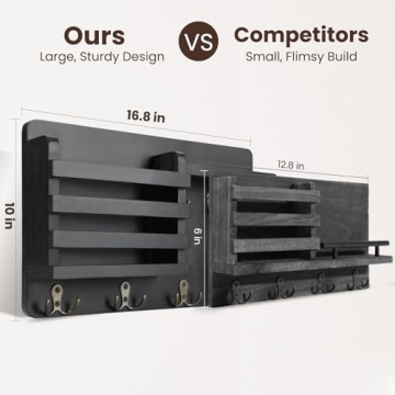 Nekon Wall Mail Organizer with Floating Shelf for Keys