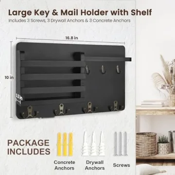 Nekon Wall Mail Organizer with Floating Shelf for Keys