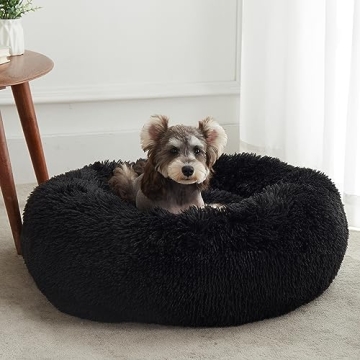 WESTERN HOME Calming Dog & Cat Bed - Cozy Plush Donut Cuddler