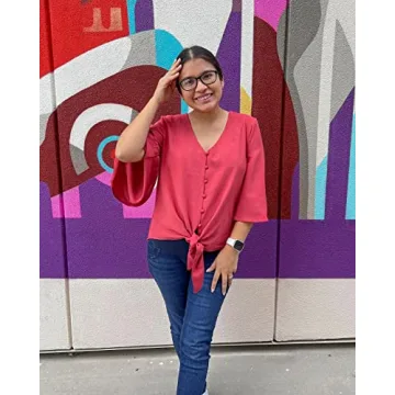 Luvamia Women's V Neck Blouse - Flattering Summer Fashion