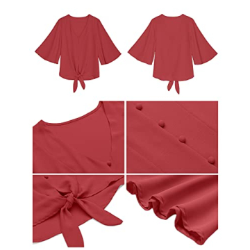 Luvamia Women's V Neck Blouse - Flattering Summer Fashion