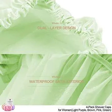 Eco-Friendly Satin Double Layer Shower Caps for All