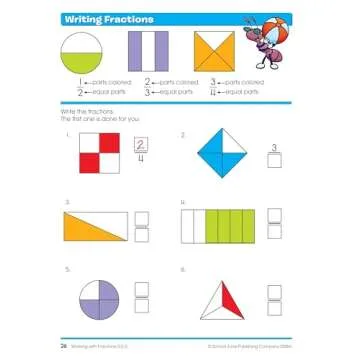 School Zone - Time, Money & Fractions Workbook - 32 Pages, Ages 6 to 8, 1st and 2nd Grade, Adding Money, Counting Coins, Telling Time, and More (School Zone I Know It!® Workbook Series)