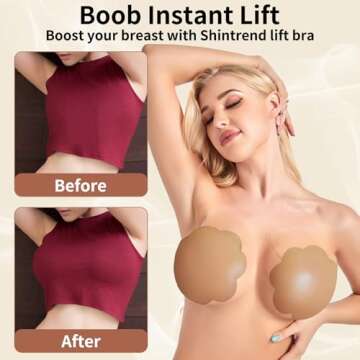 Nipple Covers Breast Lift: 6.0inch Plus Size Sticky Bra for C-DDD Cup Push Up Large Breast Lifting Nipple Pasties Silicone Adhesive Strapless Bras Invisible Boob Cover